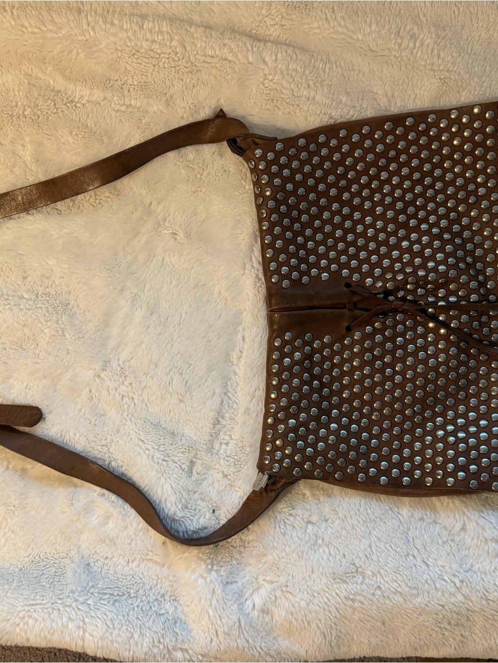 Prune Brown Studded Hobo Bag